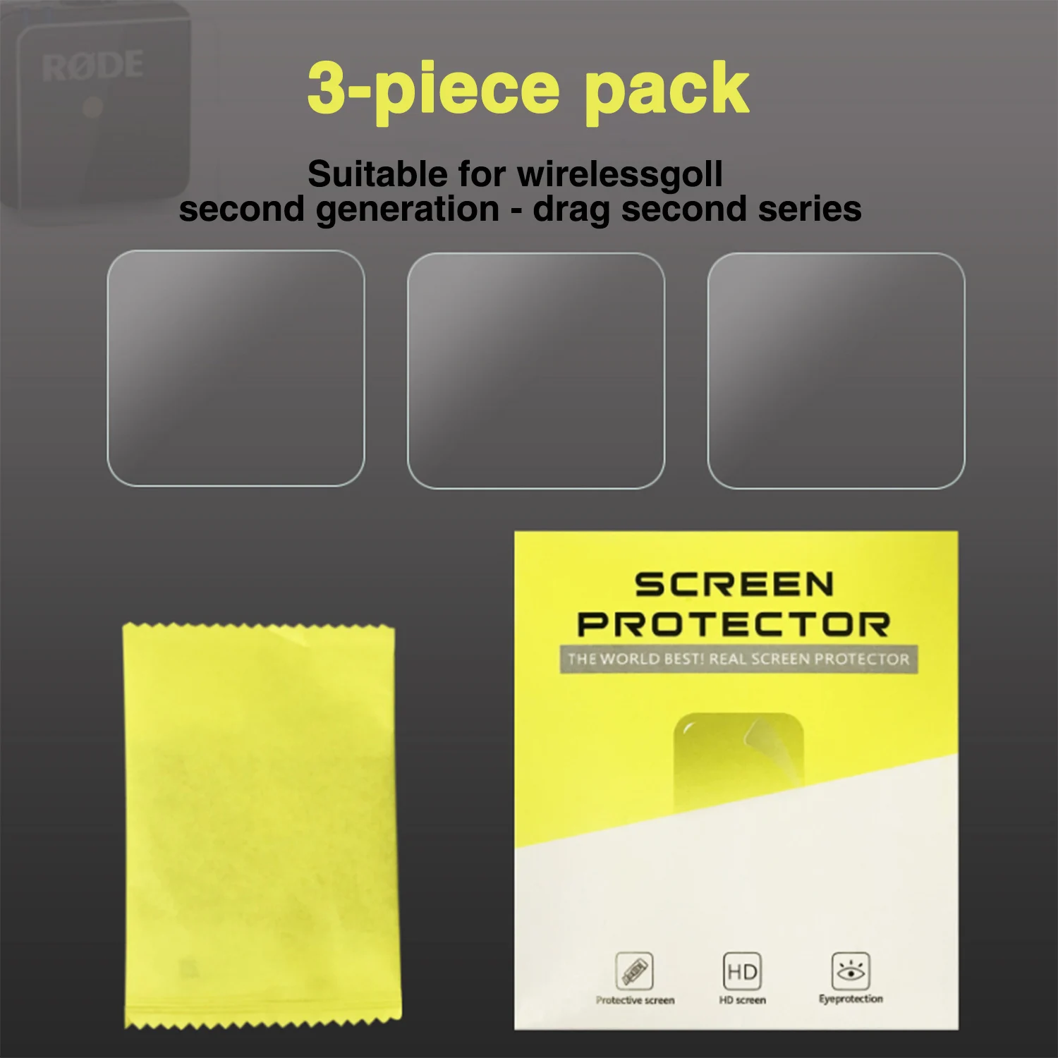 Закаленное стекло для защиты экрана микрофона Rode Wireless GO II / Mark I