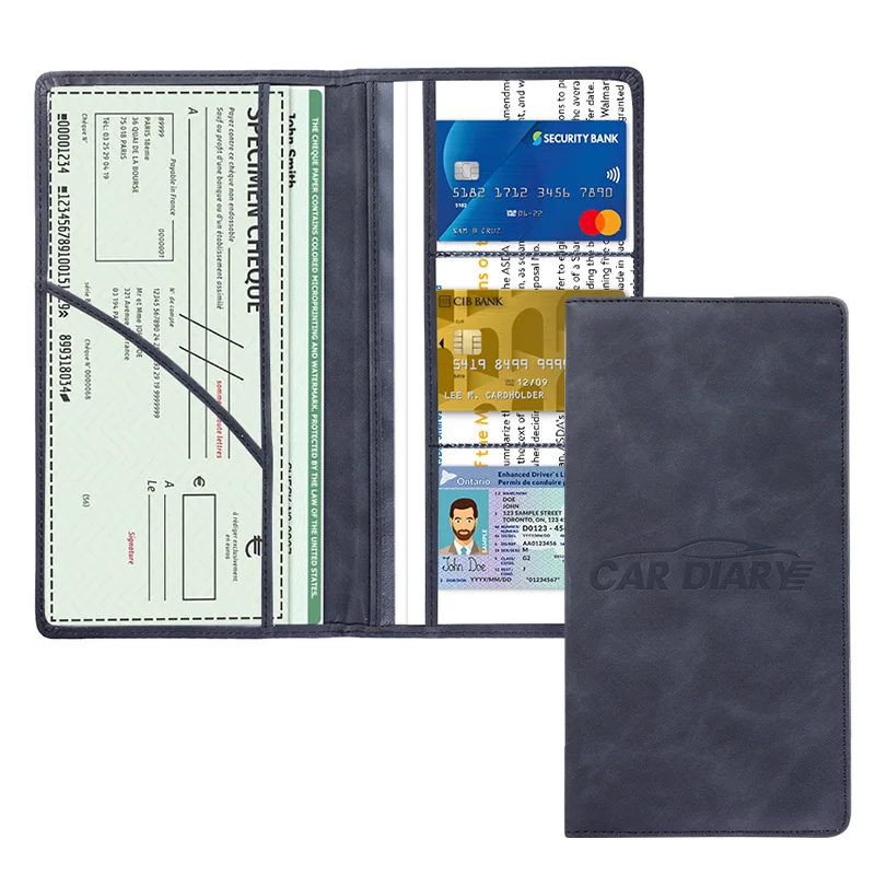 Car Registration Insurance Holder Driving License Cover Leather Auto Documents Drivers License Storage Bag Credit Card Holder