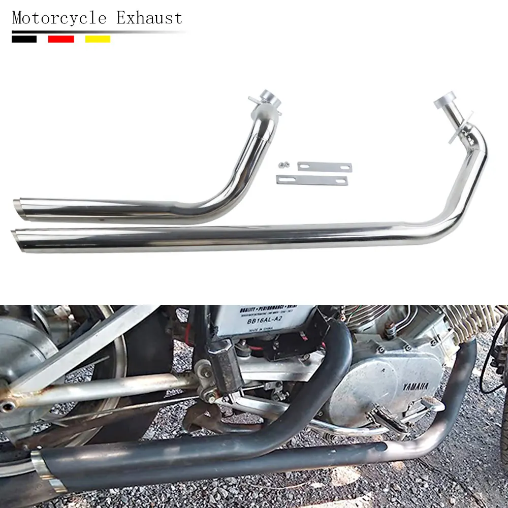 Motorcycle Exhaust Staggered Shortshots Muffler Pipe With Removable Silencer For Yamaha Virago XV700 XV 750 XV 1100 S All Years