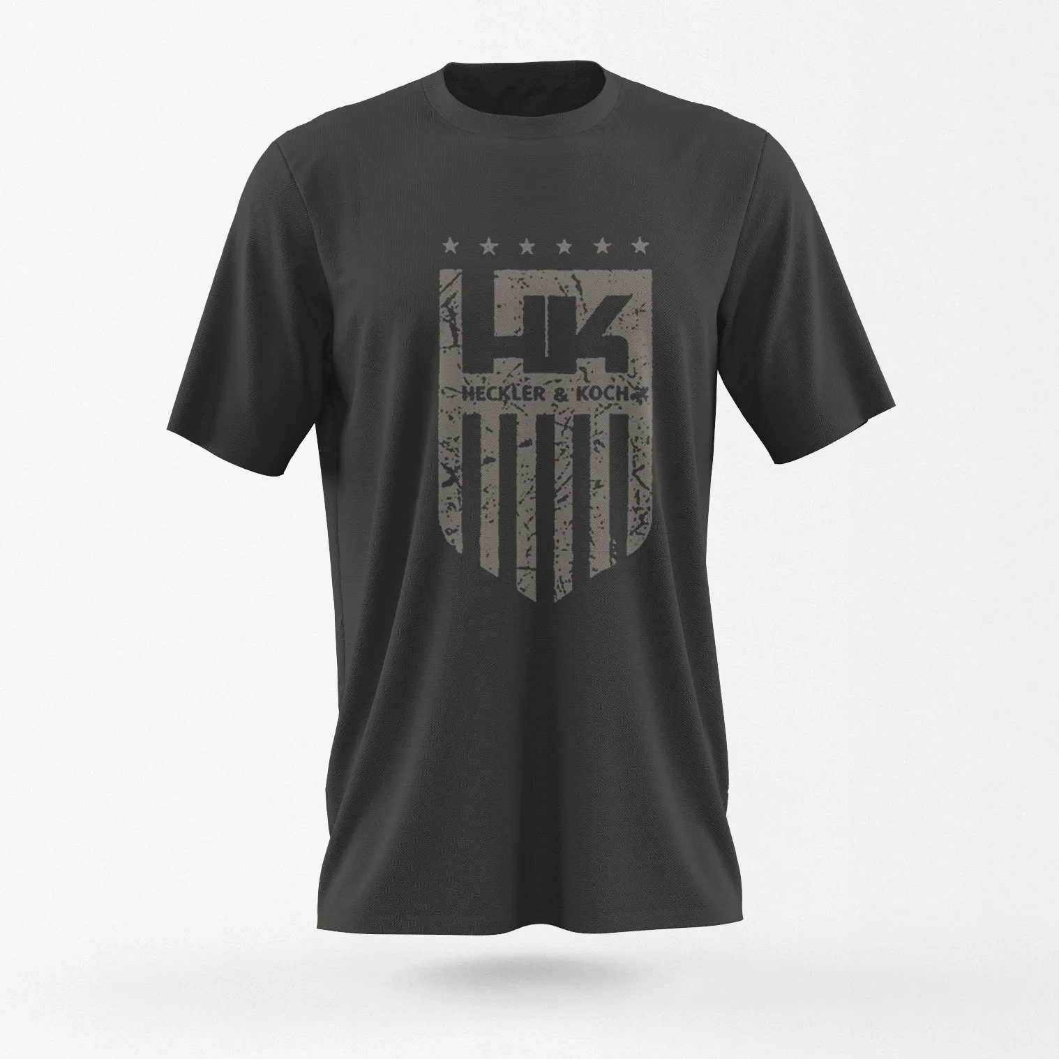 Vintage Distressed Shield Star Military Training Tactics Brand Graphic Tee Cotton Mens Womens T-Shirt Outdoor Top