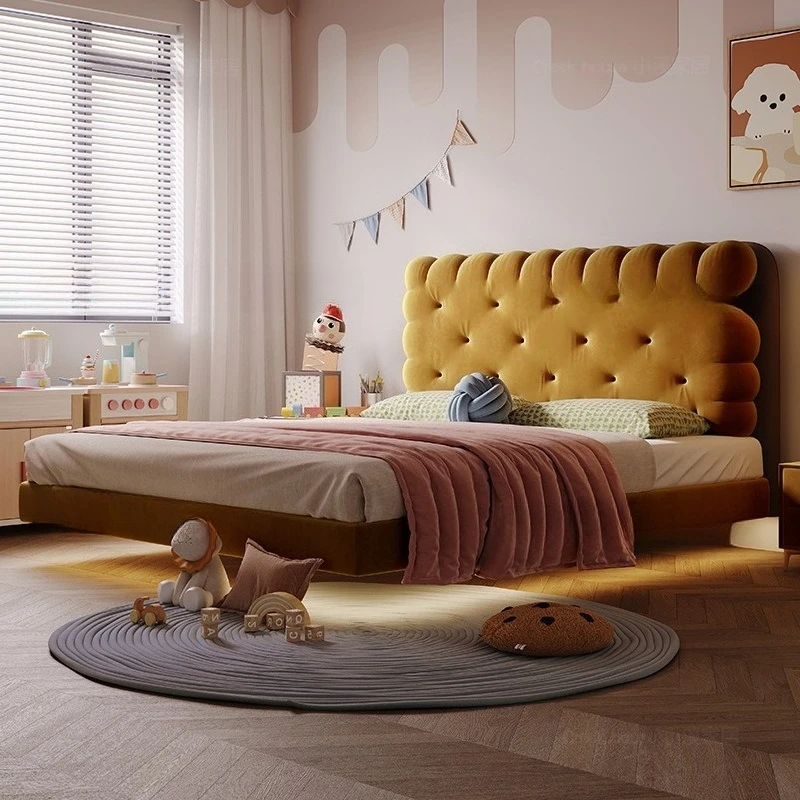 Children's bed Boys soft bag Teen student bed Children's room 1m 2 single bed Boys