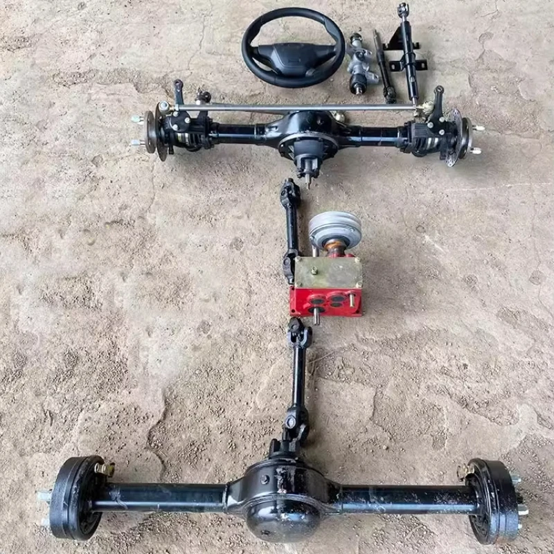 

4X4 4wd walking autonomous tractor tire electric unicycle wheel hub motor differential rear full set of shaft belt motor