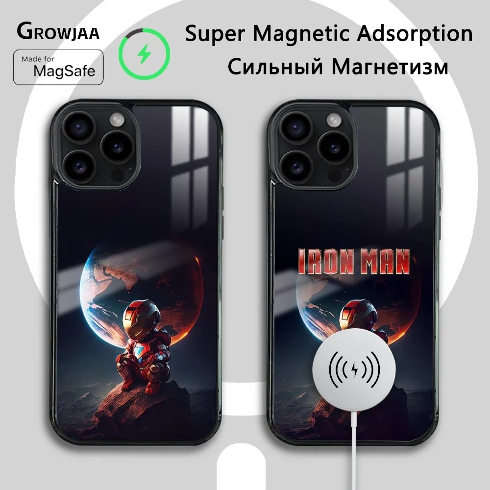 Cute Superhero Series Phone Case For iPhone 16 15 14 13 12 11 Pro Max Plus Mini Magsafe Mirror Wireless Magnetic Cover