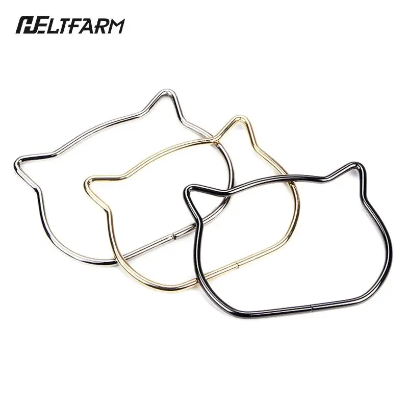 Creative Cat Ear Bag Handles Metal DIY Handbags Bags Purse Handmade Bag Accessories Round D-ring Hanging Buckle Hardware