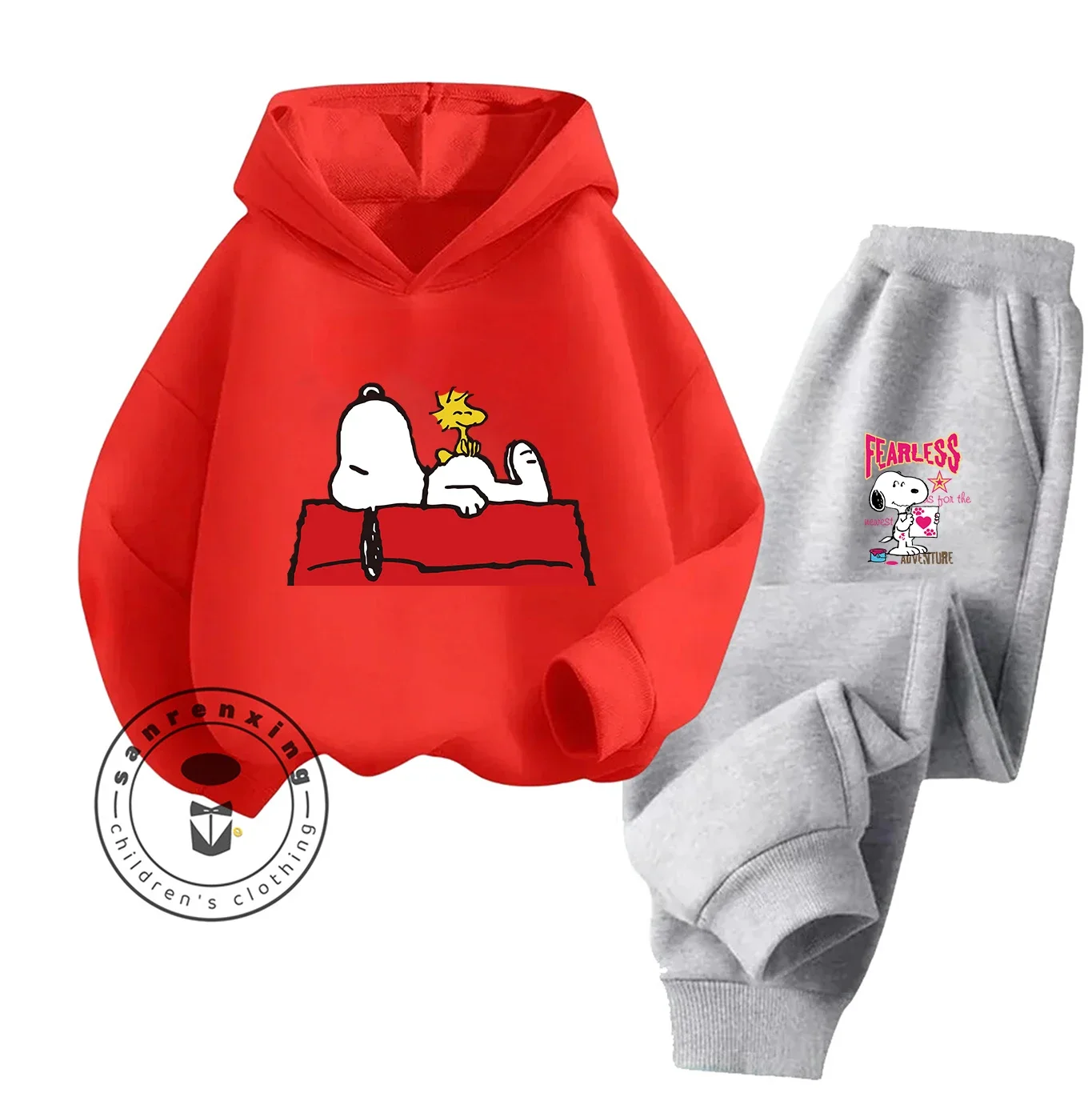 

Snoopy 2025 Hot Sale Cartoon Printed Hoodie Set Fashion For Kids Teens Boys Girls Casual With Matching Dress Autumn Winter​
