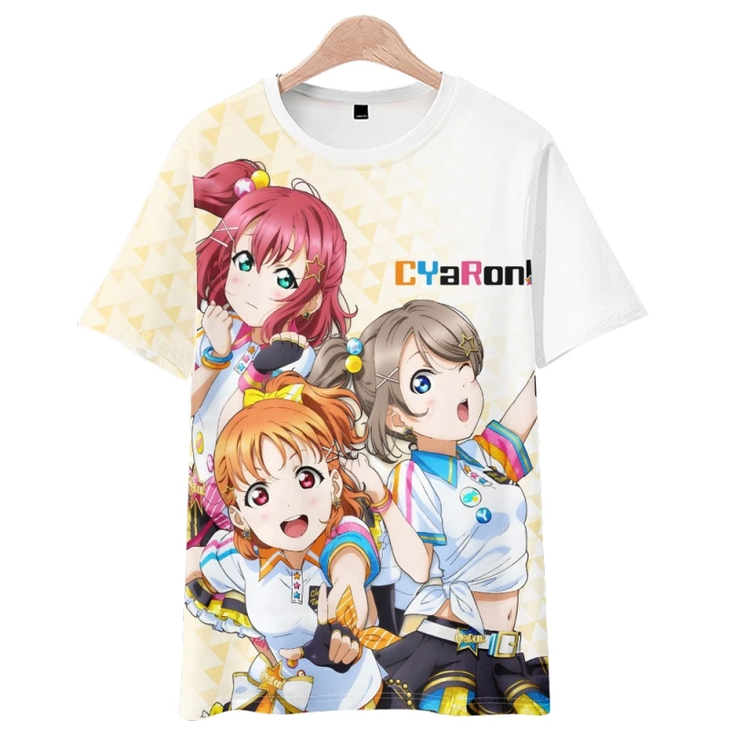 LoveLive Sunshine Water Group Aqours Around 3d Printing Woman Man Short Sleeve T-shirt Clothes Custom Anime Clothes