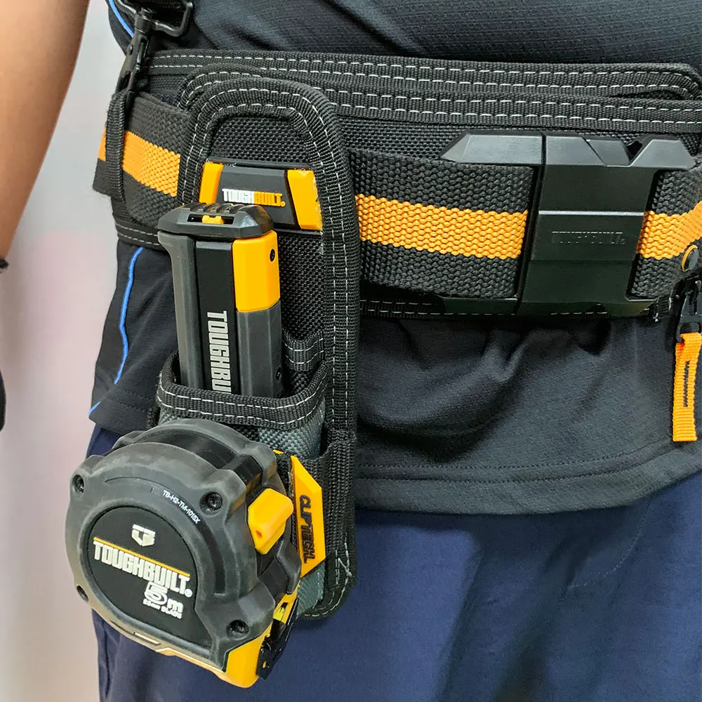1pc TOUGHBUILT Heavy-Duty Utility Pouch with 6 Pockets & Loops, Steel Belt ClipTB-30