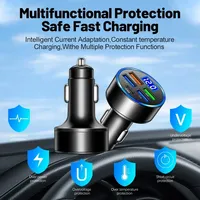 5 Ports Fast Charges PD QC3.0 USB C 250W LED Cars Chargers Cars Phone Chargers Type C Adapter Universal Cars Chargers