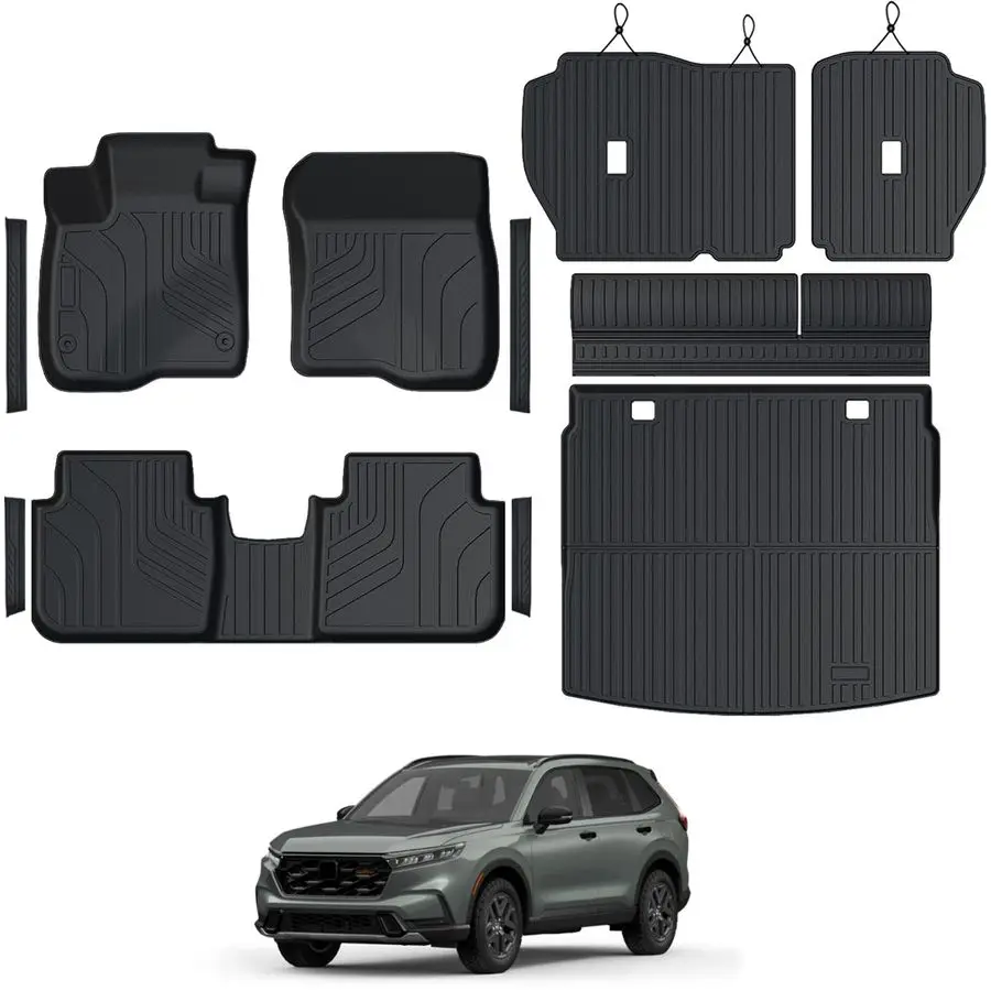 

Mats for Honda CRV 20232026, All Weather Floor Mats Trunk Cargo Liner with Backrest Protectors and Door Sill Guards Accessories,