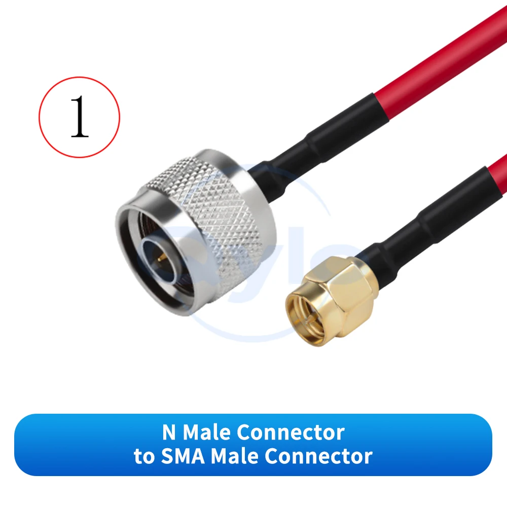 N-to-SMA Cable RG402 Red Semi-Flexible High-Frequency RF Cable N-to-SMA Male/Female RF Cable SMA/N Extension Cable 18G (1 pcs)