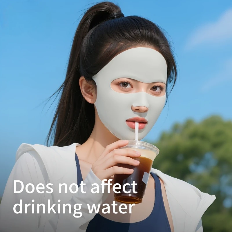 

1 солнцезащитная маска для лица с защитой от ультрафиолета для летних видов спорта и бега на открытом воздухе, тонкая и дышащая, из ледяного шелка.