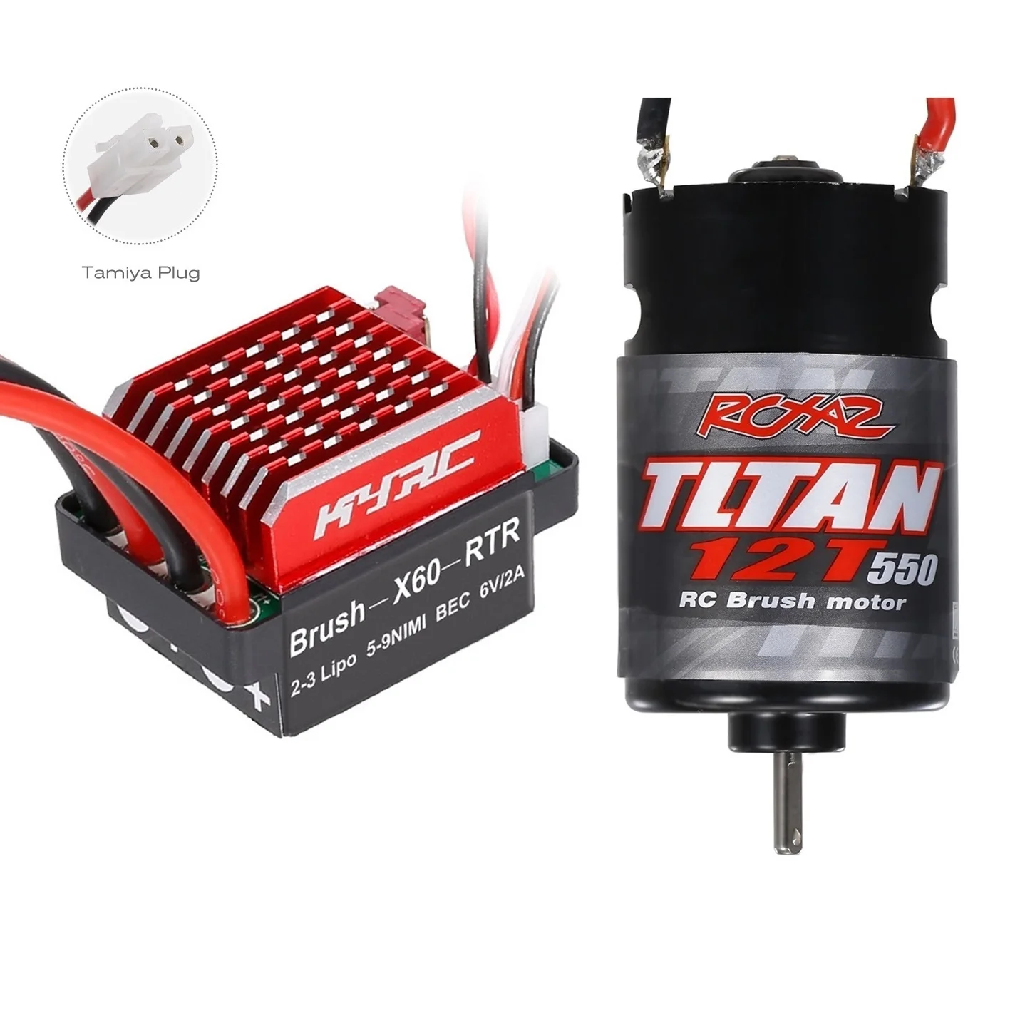 60A Brushed ESC + 550 Brushed Motor 12T 21T 29T 35T for 1/10 RC Crawler Axial SCX10 AXI03007 90046 Traxxas TRX4 TRX6 RC4WD D90