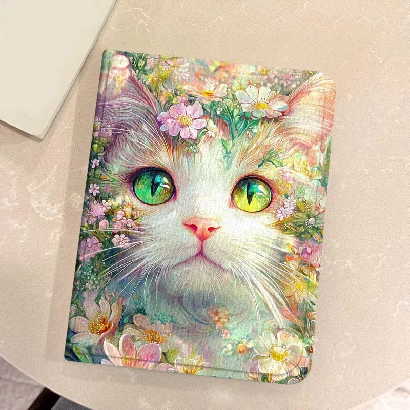 Cartoon Cat Art Flower For Honor Pad Magic GT GT2 6 X8 V7 V8 X9 8 9 13 X8a X9a Pro 10 12.1 12.5 Inch Tablet Case