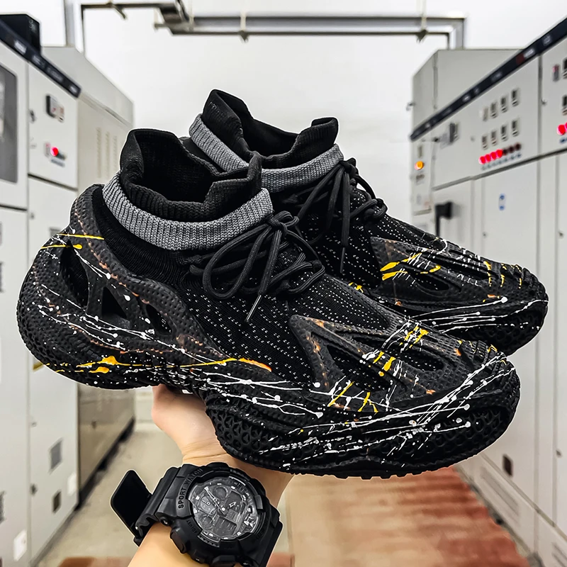 Designer Men Casual Sport Shoes Fashion Socks Walking Footwear Breathable Anti Slip Man Running Shoes Lightweight Athletic Shoes