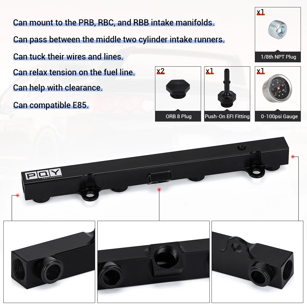 K SERIES Heavy FUEL RAIL kit High Flow Injection fuel rail FOR HONDA K20 K24 RSX CIVIC SI,INTEGRA EP3 with gauge Engine part