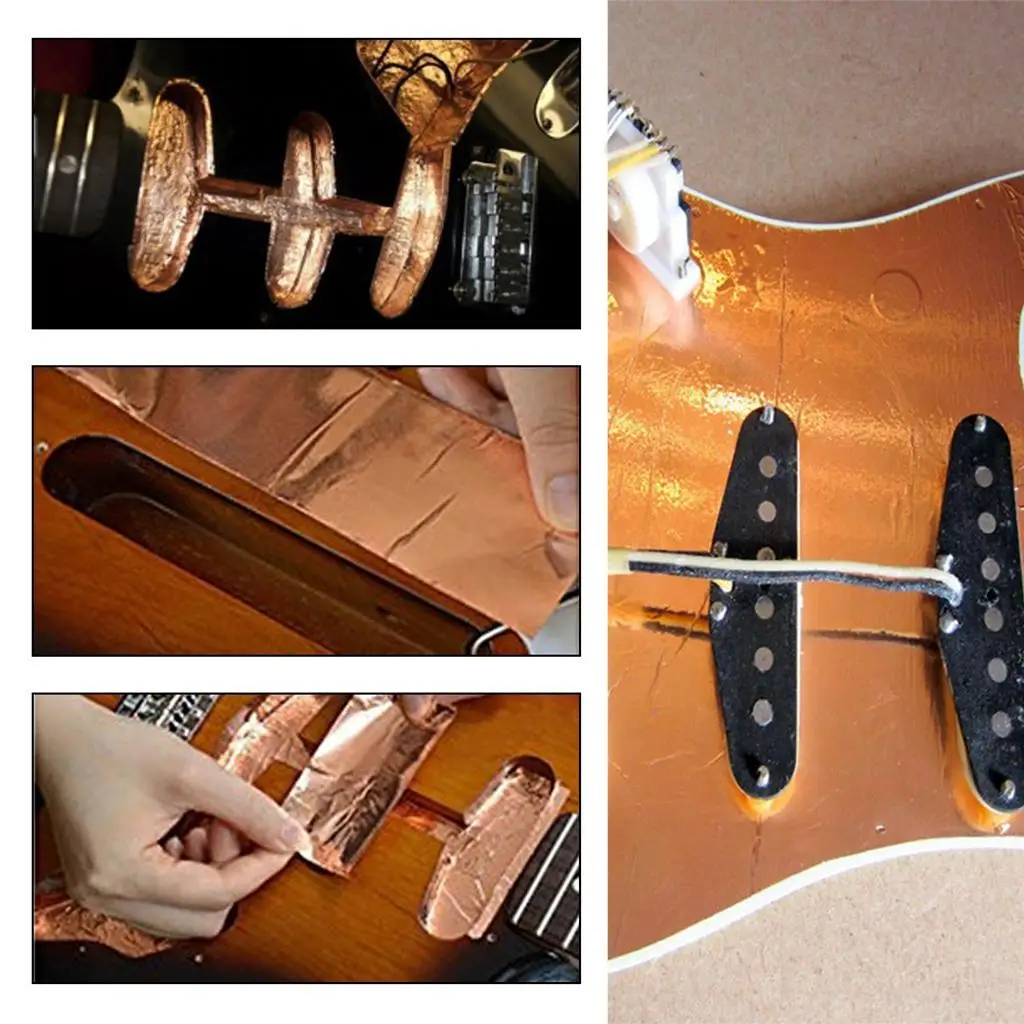Single Conductive Copper Foil Tape EMI Shielding for Electric Guitar Fret Wrap and Slug Repellent