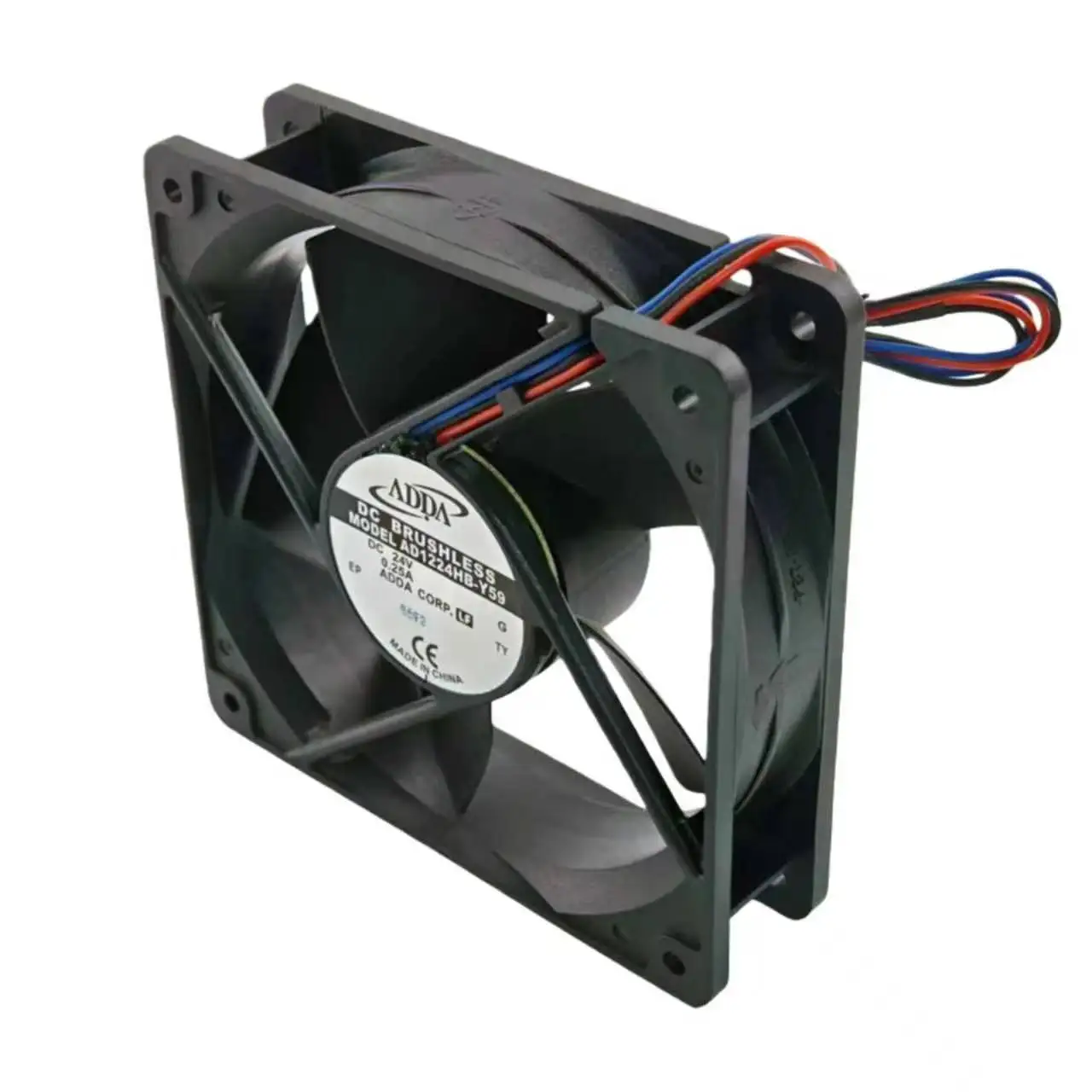 for ADDA AD1224HB-Y59 DC 24V 0.25A 120x120x32mm Dual Ball Bearing Cooling Fan 3-Wire Speed Sensor Lock Protection 3000RPM 1