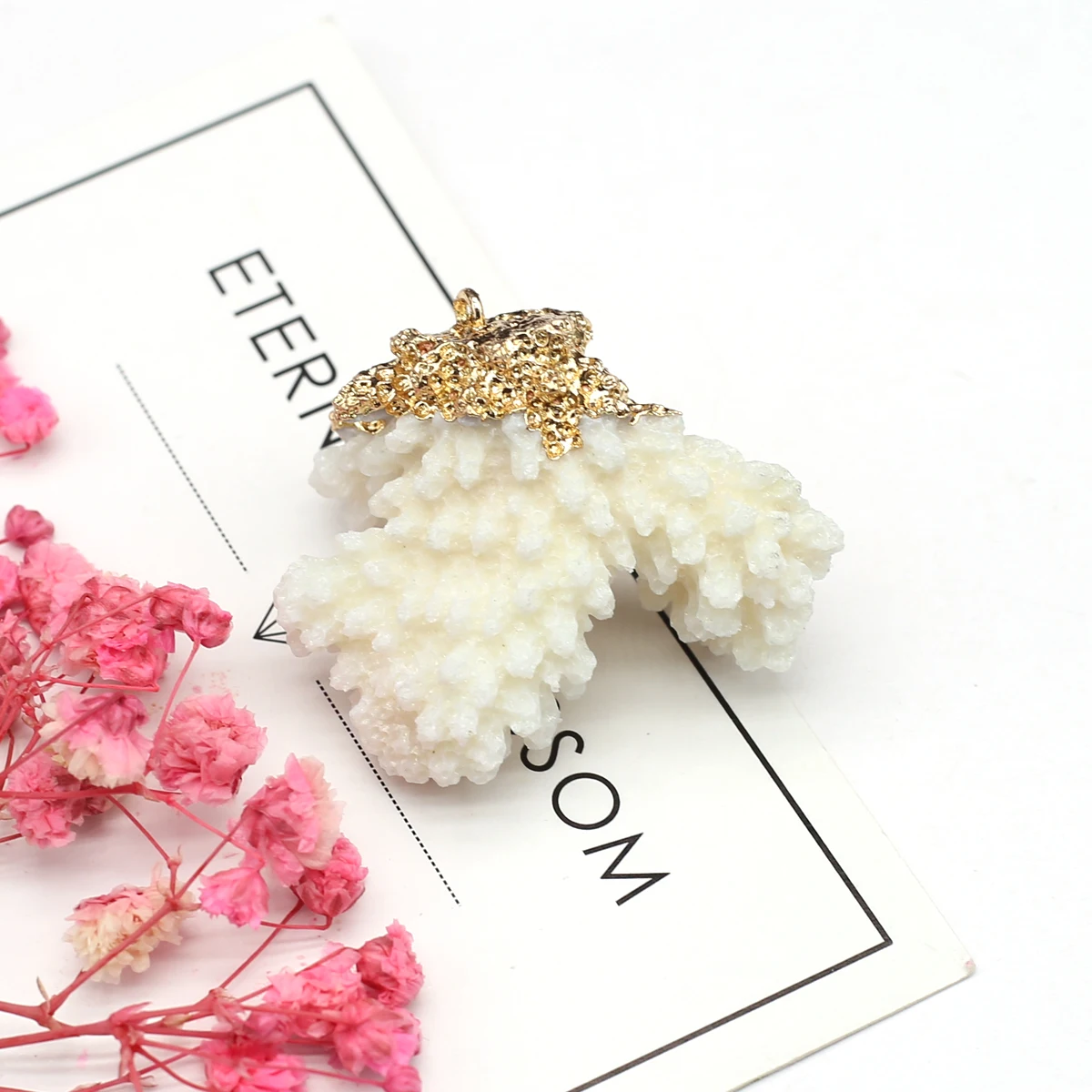 1 قطعة قلادة قلادة الأبيض المرجان غير النظامية قلادة لصنع المجوهرات عقد دي اي واي سوار الإكسسوار #4