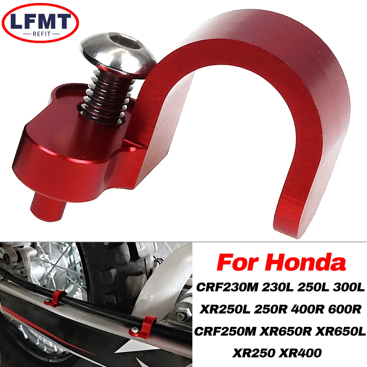 

For Honda CRF230L 250L 300L 230M 250M XR250L 250R 400R 600R 650L Motorcycle CNC Rear Brake Hose Guide Clamp Line Holder Clamping