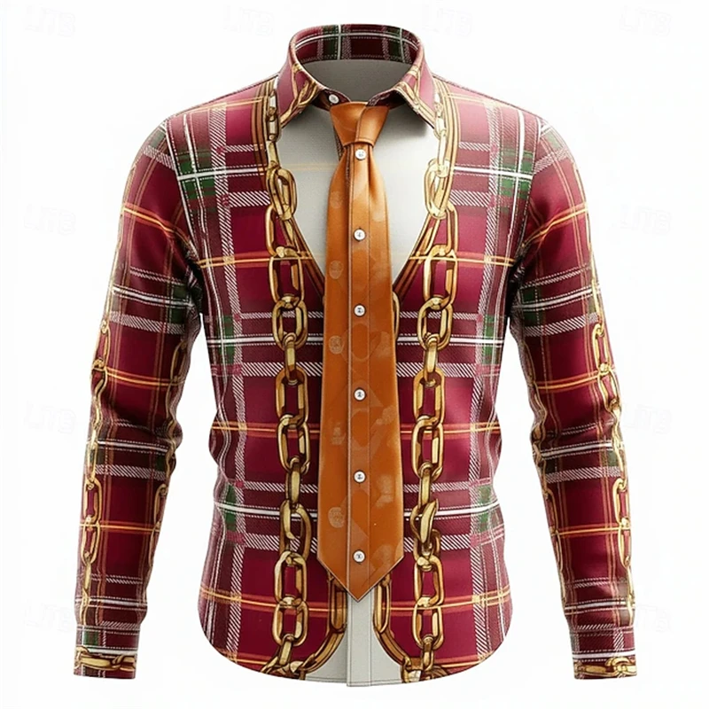 

2025 Мужская модная рубашка с воротником, свободная дышащая рубашка с длинными рукавами, повседневная уличная рубашка с 3D принтом на заказ, уличная рубашка, топ