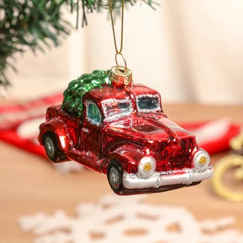 Hand-blown Glass Christmas Truck Decorations, Christmas Tree Ornaments, Hanging…