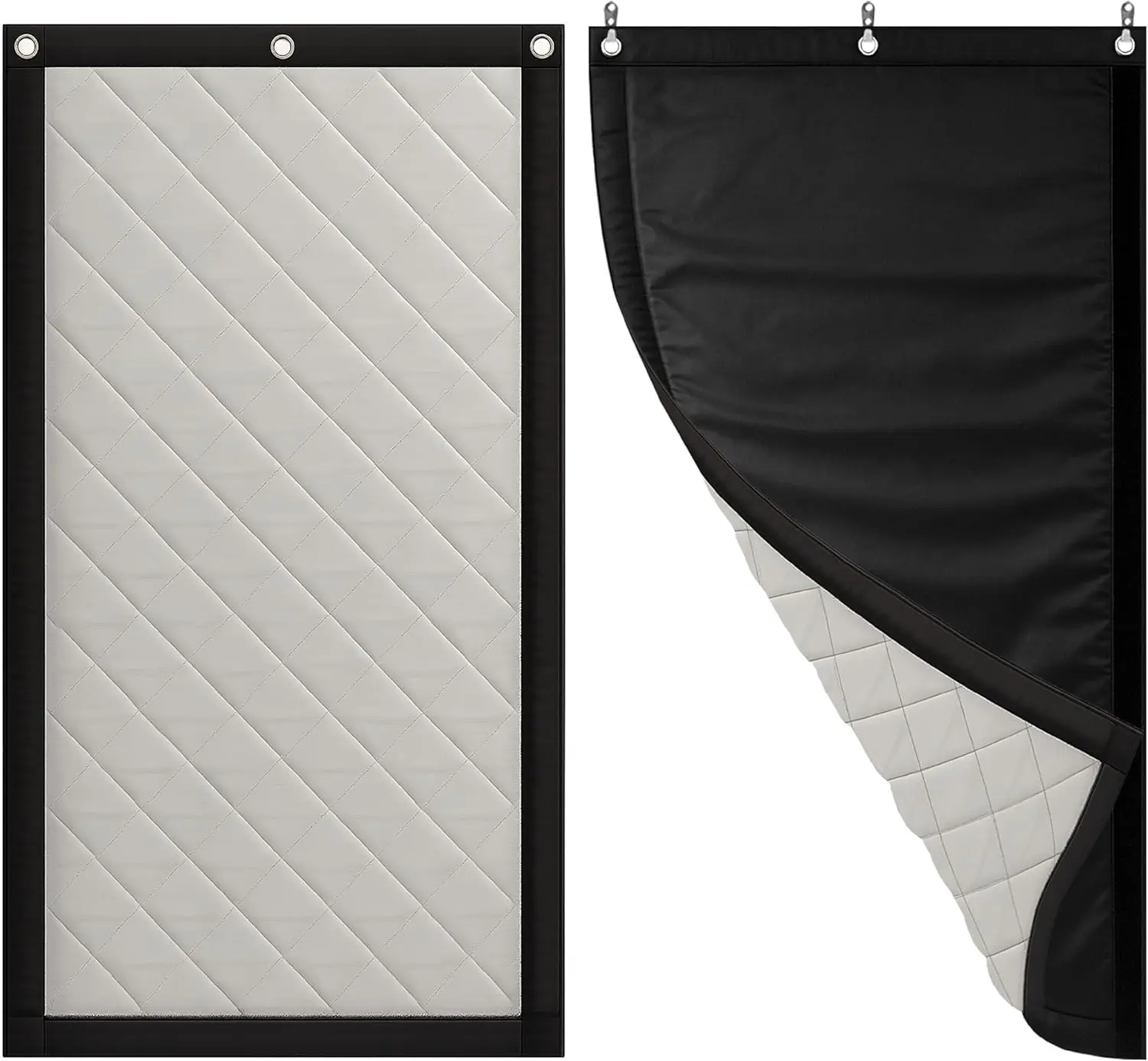 

Soundproof Curtain 82.6" x 47.2" Heavy Duty Noise Reducing Blackout Curtain with Grommets & Hooks, Single Panel Black