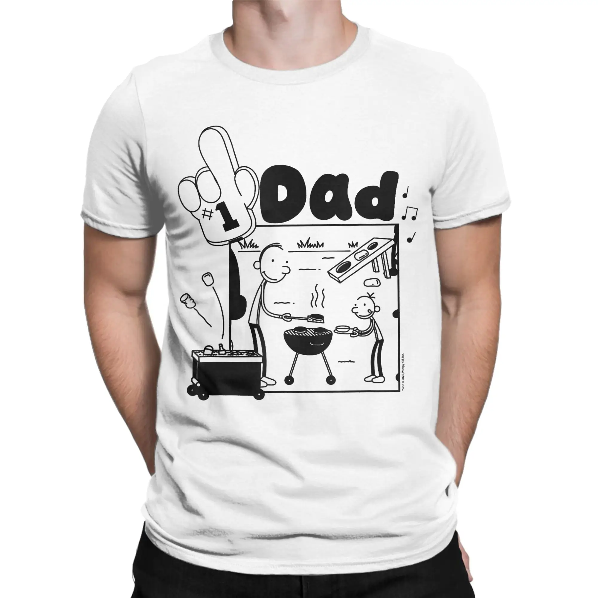 Sloppy Hand‑Drawn Doodle Classic Funny Graphic 100% Cotton T-Shirt Diary of a Wimpy Kid Tops Tees For Men