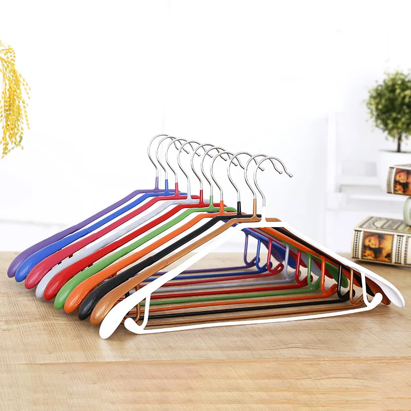 Rack 5pc Metal Dip Plastic Clothes Hanger Pants Clip Wide Shoulder Adult Non-slip Seamless Drying Rack Wardrobe Storage Space