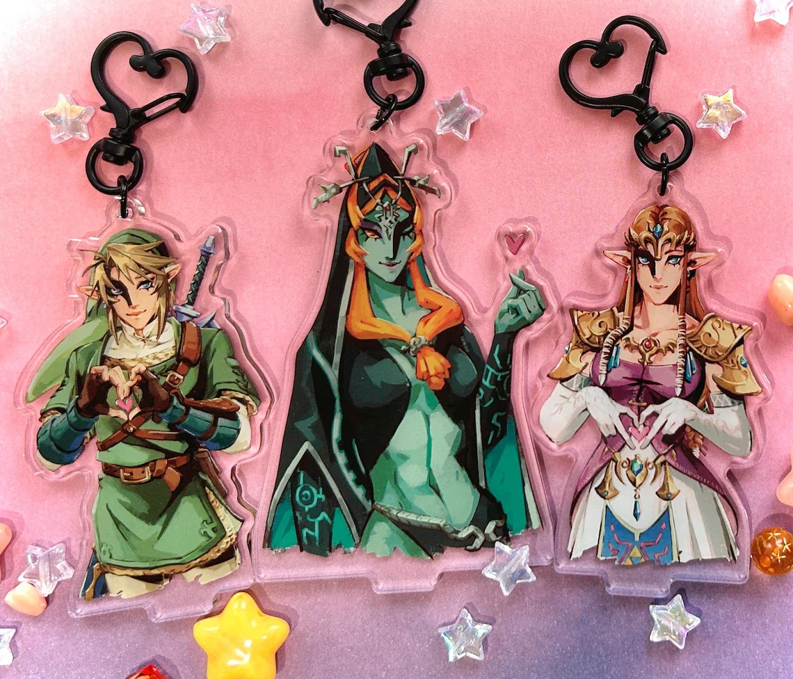 トワイライトプリンセス ハート型ハンドアクリルペンダント アニメファン向けジュエリー 1