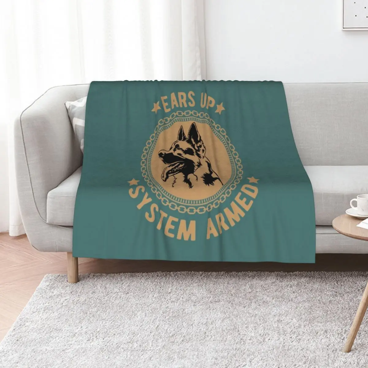 Ears Up System Armed German Shepherd Throw Blanket Cute Soft Beds Sofa Quilt decorative Softest halloween Blankets