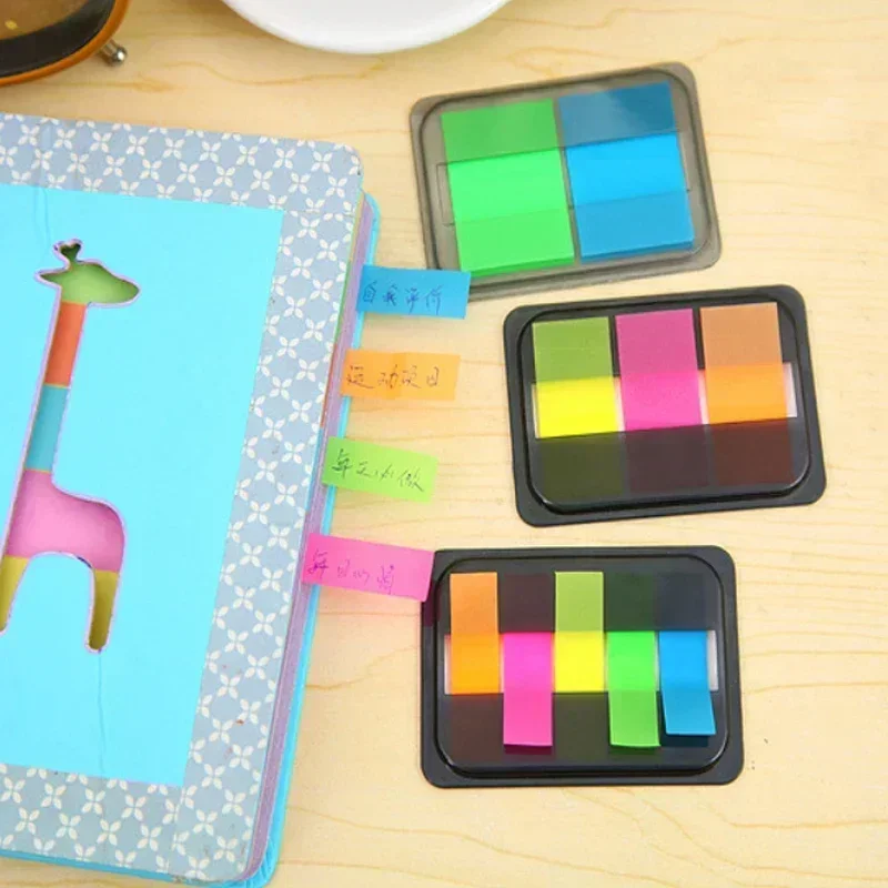 1pack/lot Fluorescent Index Memo Stickers Retractable 3 Styles Optional for Notes Indexing Cute Decoration Sticky Notes