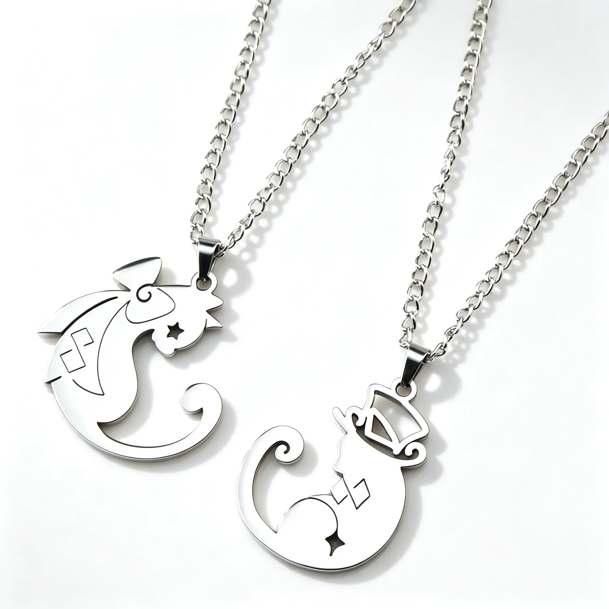 Genshin Impact Lynette Lyney Magician Cat Matching Pendant Necklace Anime Game Cosplay Jewelry Fans Gift
