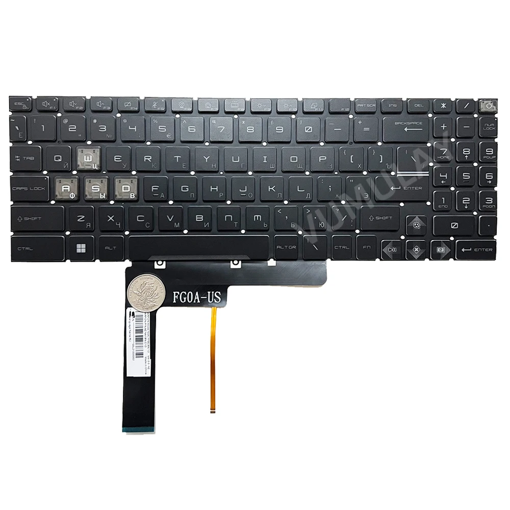 Imagem -04 - Eua Rússia Rgb Teclado Retroiluminado para Msi Pulse 15 B13v B13vfk B13vgk B13vgk B13vgk Crosshair 15 B12uez Ms1585 Ms-1583 Cyborg 15 A13v A13vf Nsk-ffbcbbn 9z.nk1bn.c1d