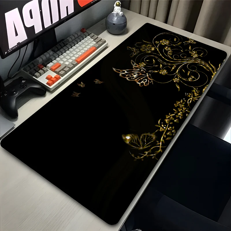 Gaming Extended Mouse Pad Gamer PC Computer Butterfly Pattern Keyboard Pad Cute Desk Mat Offices Laptop Interior Accessories Rug