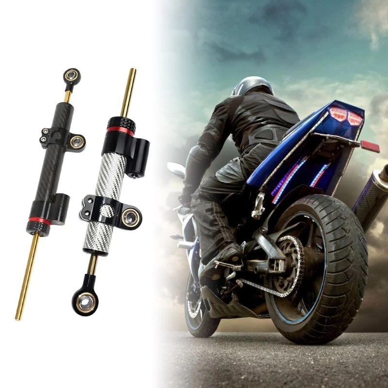Adjustable Motorcycle Handlebar Dampener Carbon Fiber Vibration Bar 345mm Length
