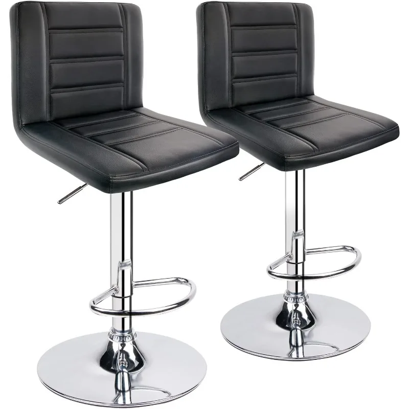 

Leopard Bar Stools Set of 2, Modern Adjustable Bar Stool with Back, Swivel Barstool - Black