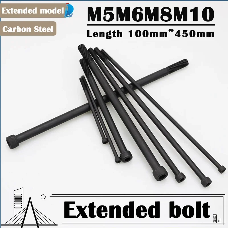 M5 M6 M8 M10 Add Hardness Extended Bolt 12.9 Grade Long Screw Hexagonal Long Bolt High-strength Enlarged Cup Head Screw