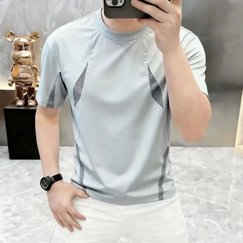 Summer New Luxury European Style Round-neck Men's T-Shirt Polo Shirt Trendy Design