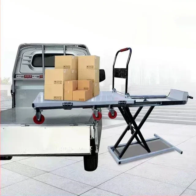 Portable On-Board Handling Electric Trolley with Hydraulic Lifting Scissor Moving Flatbed Truck for Beach Usage