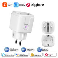 Tuya Zigbee Smart Plug EU Socket 16A/20A Adapter With Power Monitor Timing Function Voice Control Works With Google Home Alexa