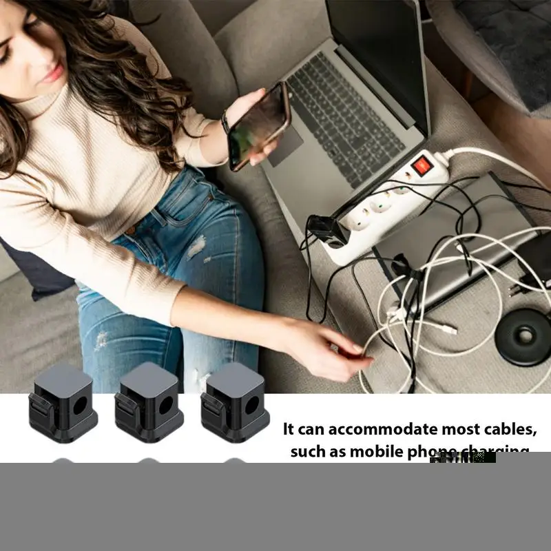 Cord Organizer For Desk 6pcs Wire Organizers For Cords Stick On Cable Manager Clip For Desk Hide Phone Charging Cable Keeper