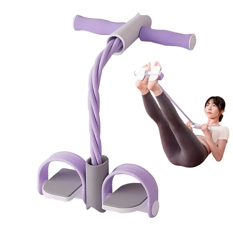 Elastic Sit Up Pull Rope Foot Pedal Tension Rope Elastic Sports Fitness Exerciser For Men Women Boys Girls Teens Youth