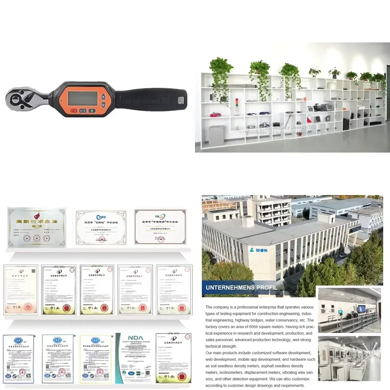 Intelligent Digital Torque Wrench 1/4 3/8 1/2 3/4 Mini with Bidirectional Ratchet Head and Multi-Unit Support