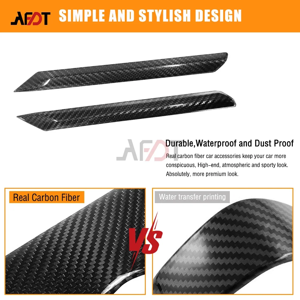 AFDT لسيارات BMW 5 Series G60 G68 I5 M60 2024 ألياف الكربون الحقيقية باب السيارة لوحة شرائط غطاء ملصقات الزخرفية الملحقات الداخلية #5