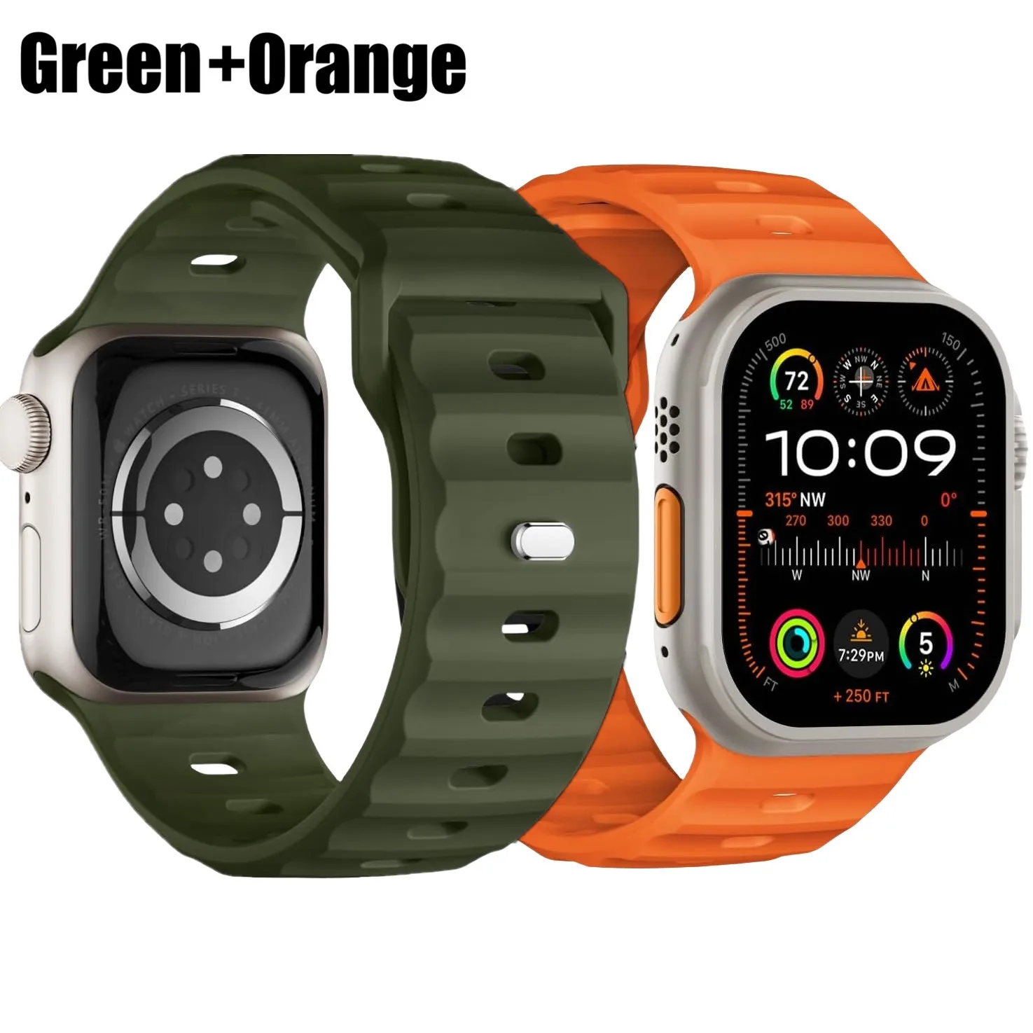 Sport-Silikonarmband für Apple Watch Ultra 2 49mm 46 45 44 42 38 41 40mm Correa Armband iWatch Series 12 11 10 9 8 7 6 5 4 3 SE