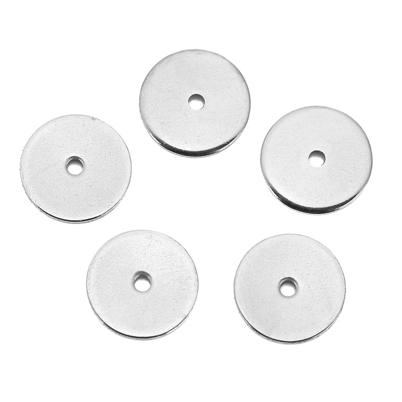 Aço inoxidável Flat Disc Spacer Beads, Ouro Em Branco, Rodada Loose Beads para Pulseiras DIY, Colar Fazer Jóias, 4mm, 5mm, 6mm, 8mm, 10mm, 50Pcs