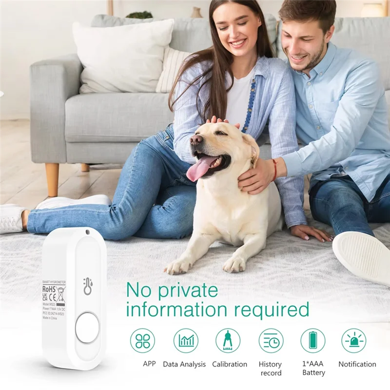 New WIFI Tuya Smart Thermometer And Humidity Sensor Mobile APP Wireless Temperature And Humidity Sensor 2Pcs-B12B