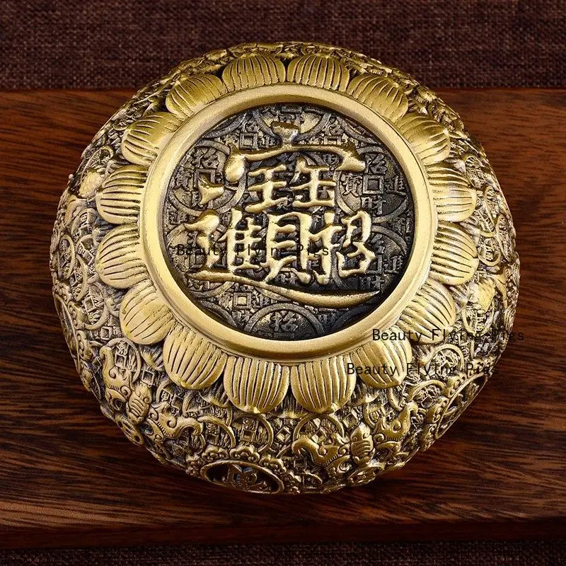 1pc Metal Solid Treasure Pot Temple Incense Burner Ornaments Temple Decoration Sacrificial Incense Burner Home Decoration