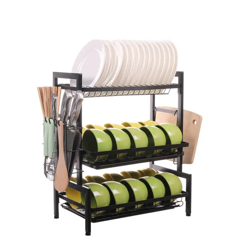 

DSA Stainless Steel Shelf Dish Plate Storage Drain Dish Rack Storage Box Cupboard Folding Kitchenware