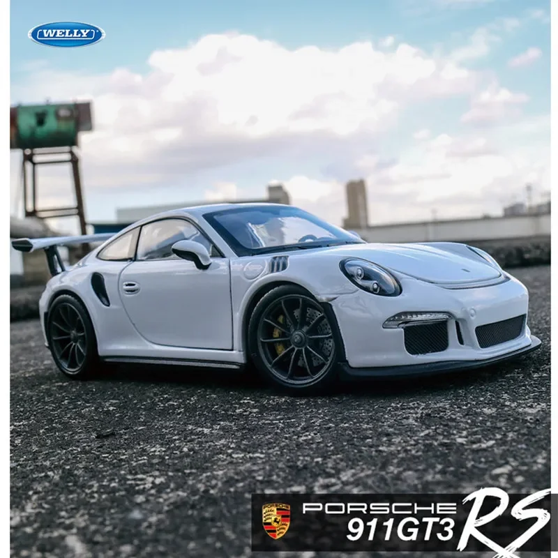 WELLY-Porsche 2016 GT3 RS modelo de coche de aleación, juguete de simulación de coche, colección de decoración, regalo, modelo fundido a presión,